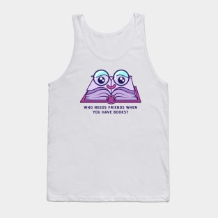 Book with glasses Tank Top